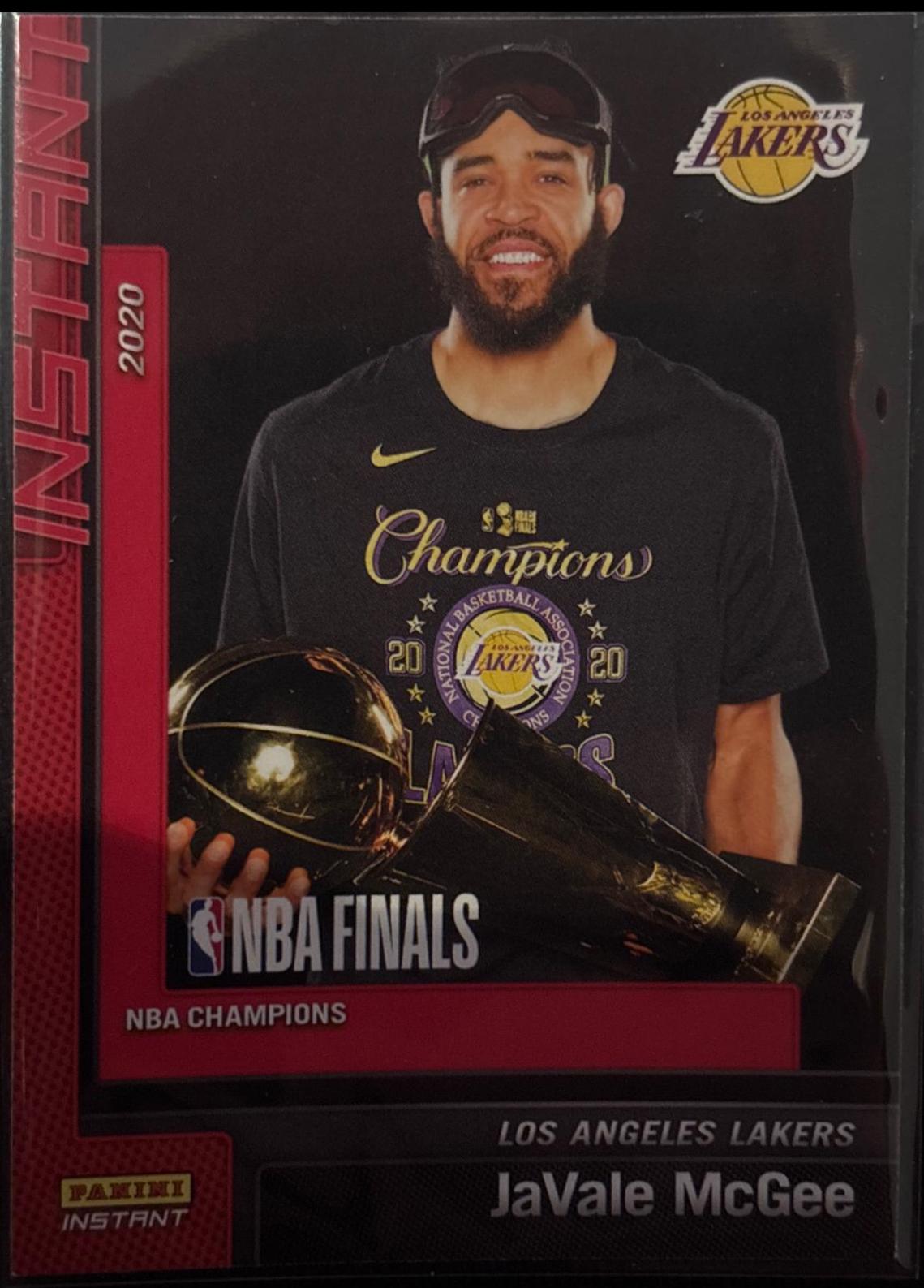 JaVale McGee #15 Basketball Cards 2019 Panini Instant Lakers NBA Champions