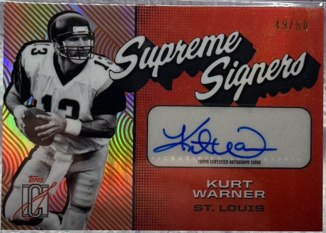 Kurt Warner #SS-KWA Football Cards 2024 Topps Signature Class Supreme Signers