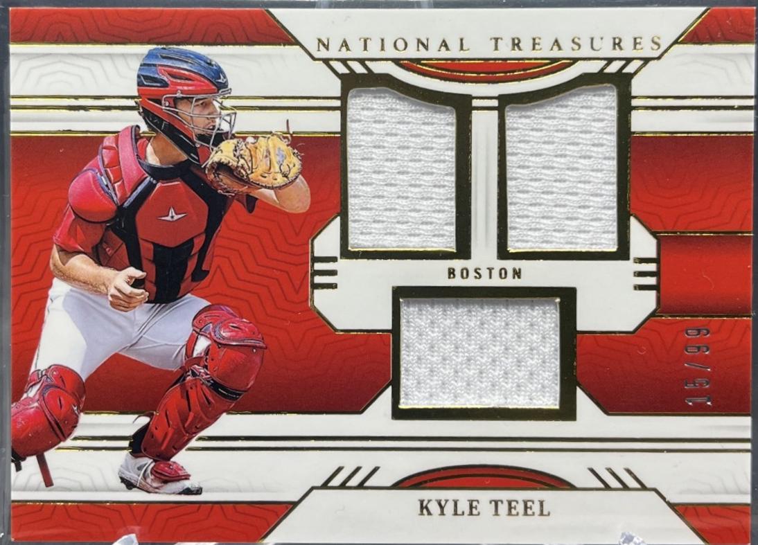 Kyle Teel #39 2024 Panini National Treasures Game Gear Swatches Trio Baseball