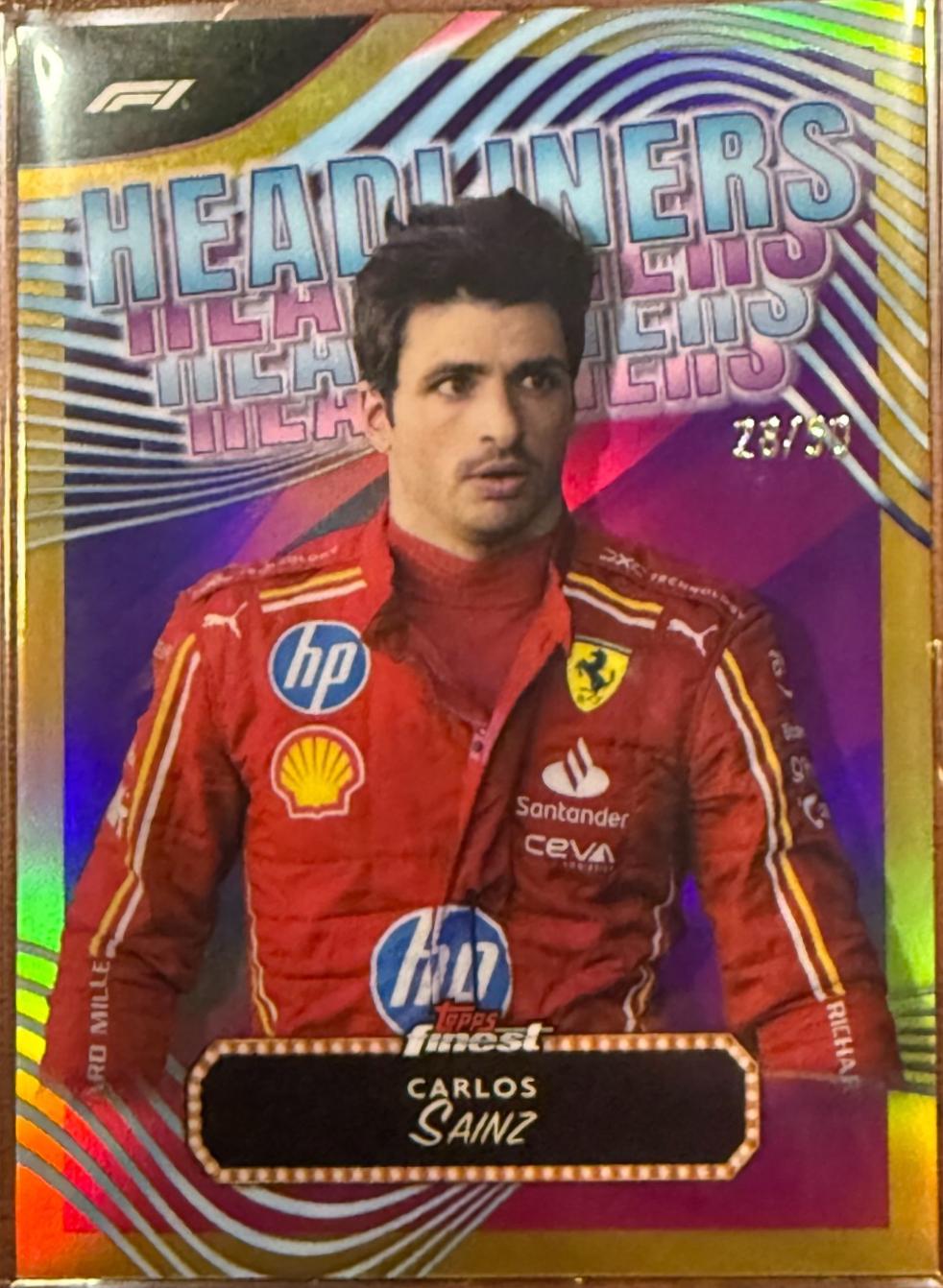 Carlos Sainz #HL-2 Racing Cards 2024 Topps Finest Formula 1 Headliners