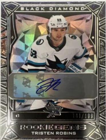 Tristen Robins #RG-TR 2023 Upper Deck Black Diamond Rookie Gems Signature Hockey