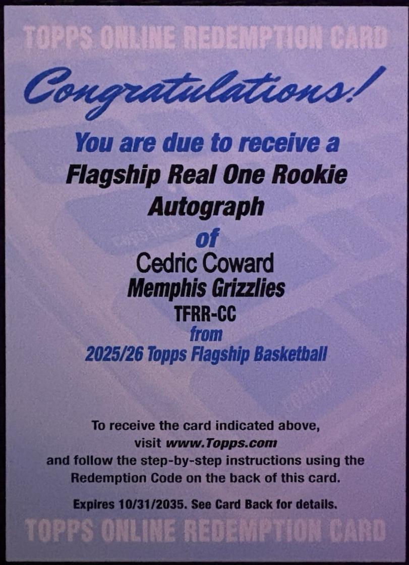 Cedric Coward #TFRR-CC