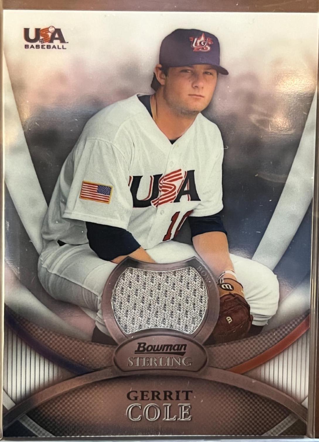 Gerrit Cole #USAR-24 Baseball Cards 2010 Bowman Sterling USA Relics