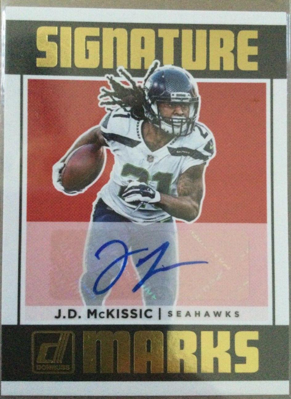 J.D. McKissic Football Cards 2018 Donruss Signature Marks