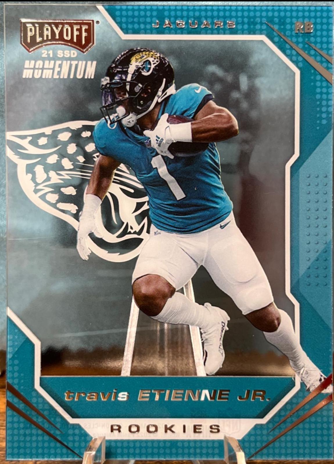 Travis Etienne Jr. #PMR-12 Football Cards 2021 Panini Chronicles Playoff Momentum Rookies