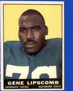 Gene Lipscomb #8 Football Cards 1961 Topps