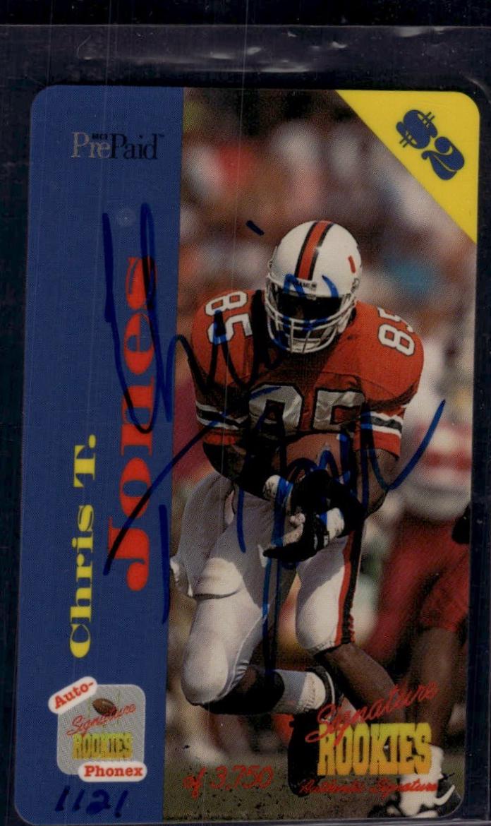 Chris T. Jones #37 1995 Signature Rookies Auto Phonex Football