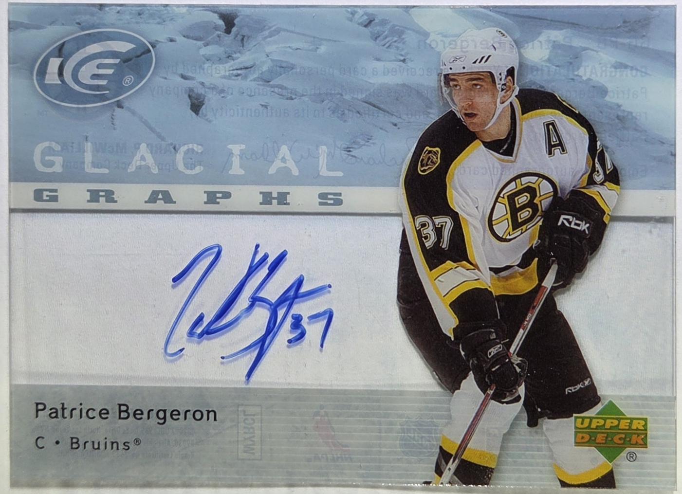 Patrice Bergeron #GG-PB 2007 Upper Deck Ice Glacial Graphs Hockey