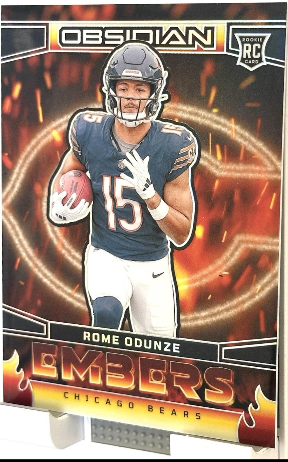 Rome Odunze #7 Football Cards 2024 Panini Obsidian Embers