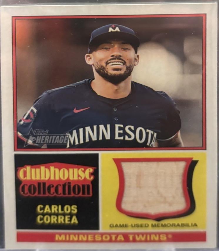 Carlos Correa #CCR-CC Baseball Cards 2025 Topps Heritage Clubhouse Collection Relic