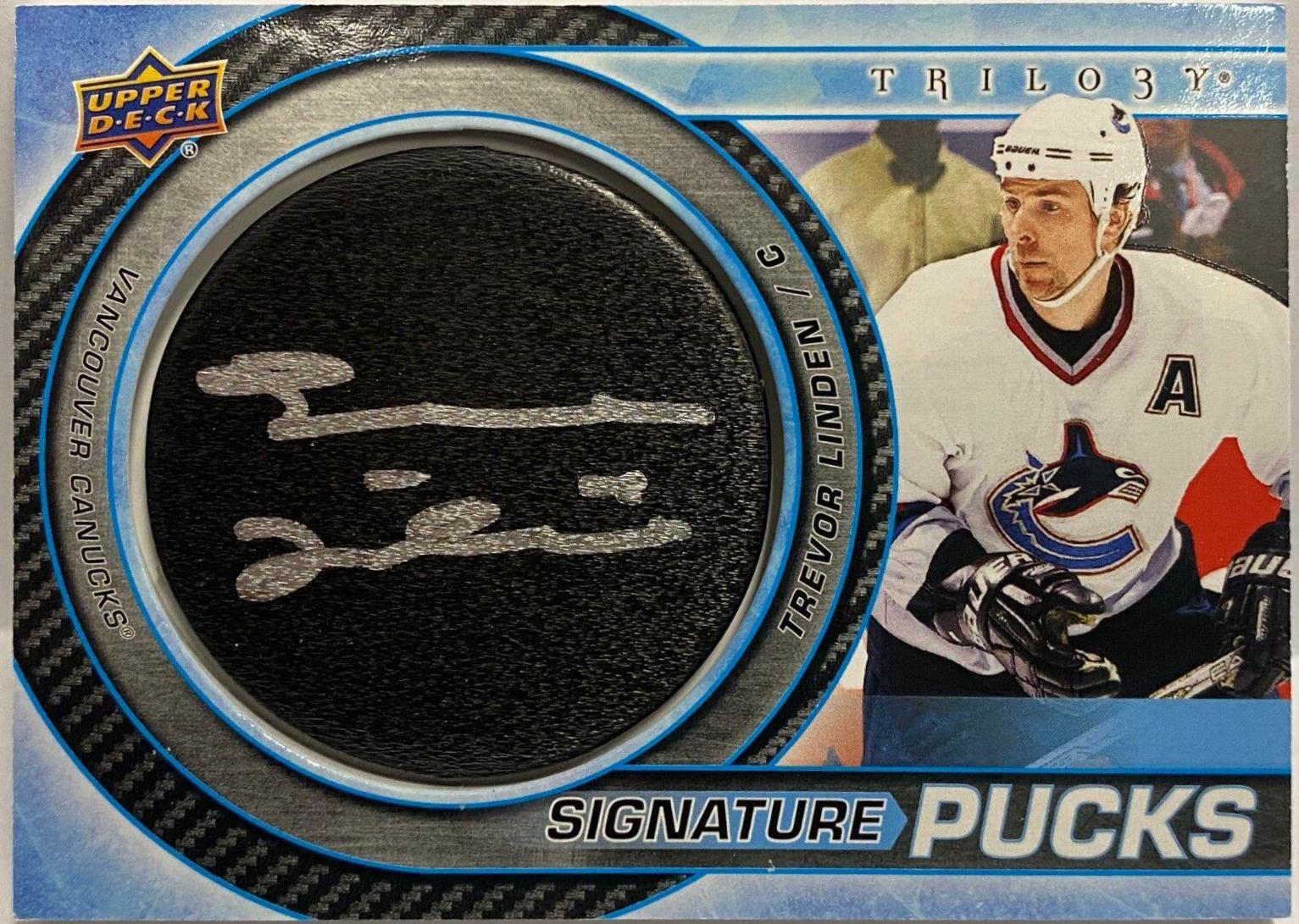 Trevor Linden #SP-TL Hockey Cards 2022 Upper Deck Trilogy Signature Pucks