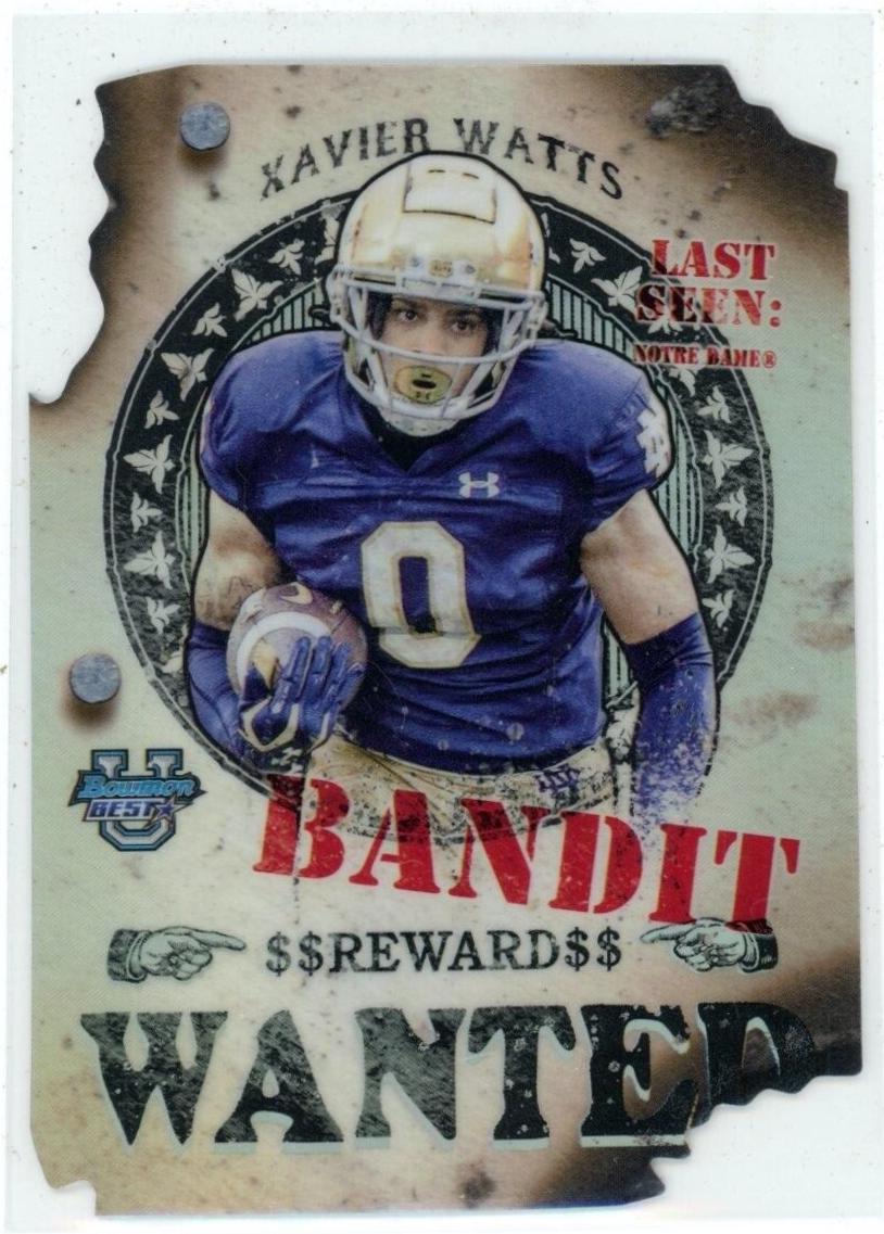 Xavier Watts #GB-13 Football Cards 2024 Bowman Best University Gunslingers and Bandits Die-Cut