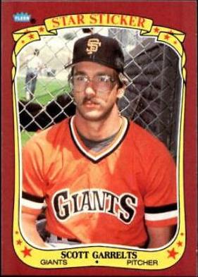 Scott Garrelts #42 Baseball Cards 1986 Fleer Star Stickers