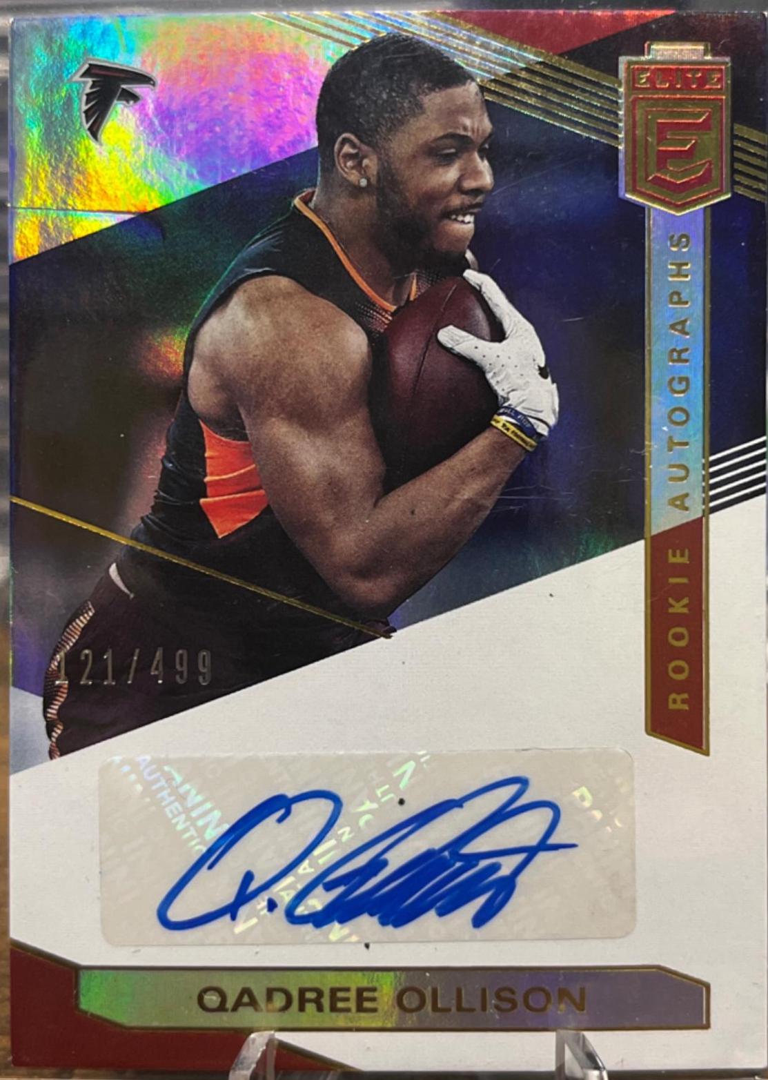 Qadree Ollison #RA-QO Football Cards 2019 Panini Donruss Elite Rookie Autograph