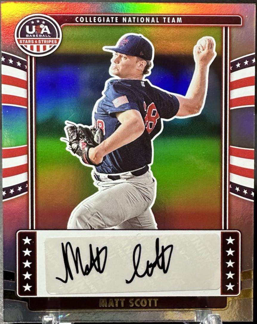 Matt Scott #NTS-MS Baseball Cards 2024 Panini Stars & Stripes Collegiate National Team Signature