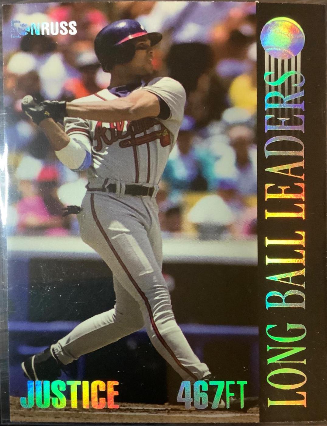 David Justice #6 Baseball Cards 1994 Panini Donruss Long Ball Leaders