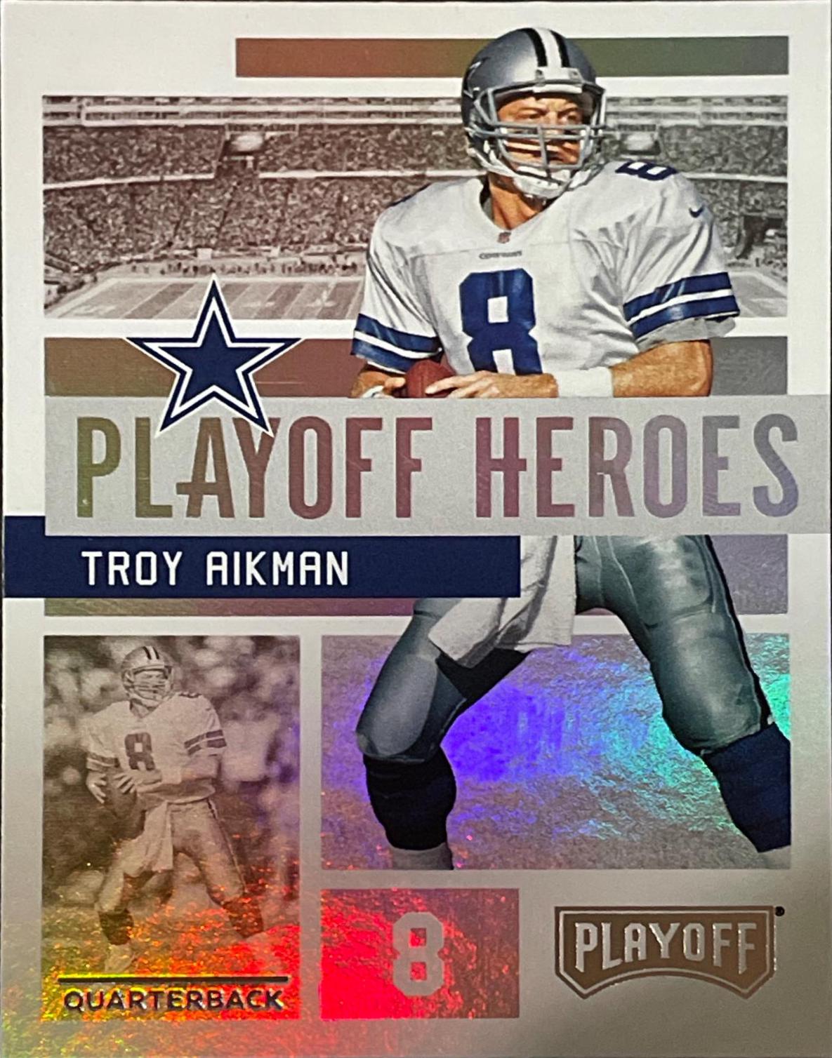 Troy Aikman #7 Football Cards 2018 Panini Playoff Heroes