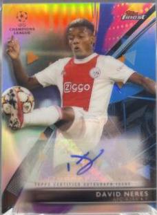 David Neres #BA-DN Soccer Cards 2021 Topps Finest UEFA Champions League Autographs