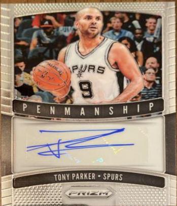 Tony Parker #PM-TPK Basketball Cards 2019 Panini Prizm Penmanship