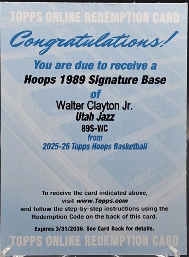 2025 Walter Clayton Jr. #89S-W