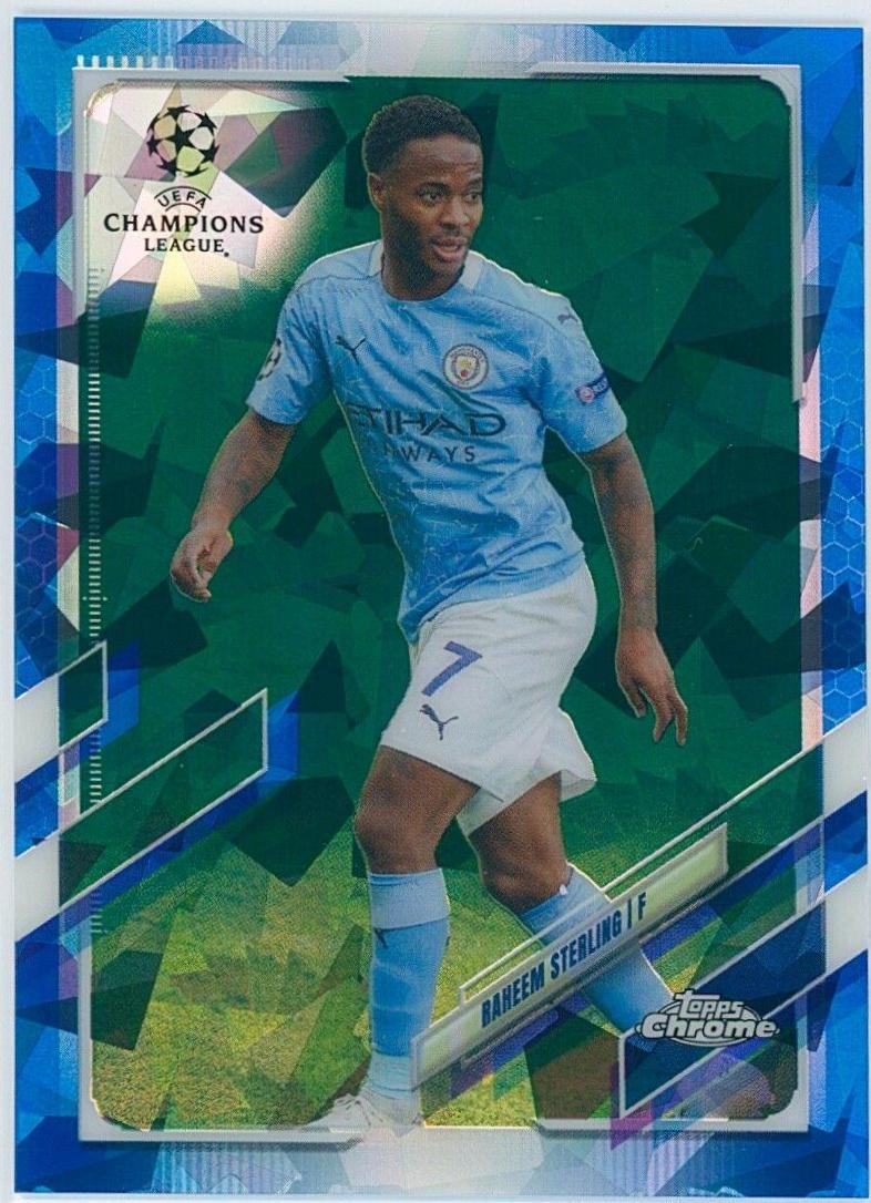Raheem Sterling #76 Soccer Cards 2020 Topps Chrome UEFA Champions League Sapphire