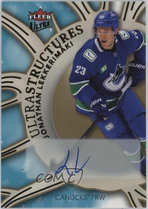 Jonathan Lekkerimaki #8 2025 Fleer Ultra Ultrastructures Gold Autograph Hockey