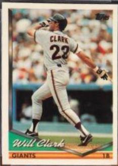 Will Clark #240 Baseball Cards 1994 Topps Bilingual