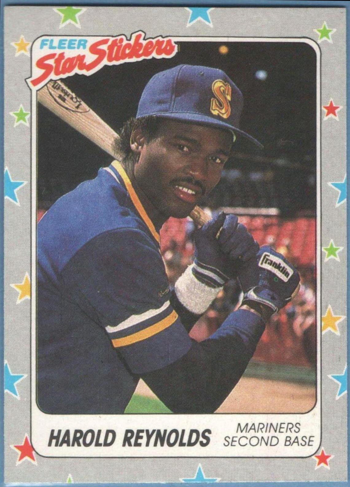 Harold Reynolds #62 Baseball Cards 1988 Fleer Star Stickers