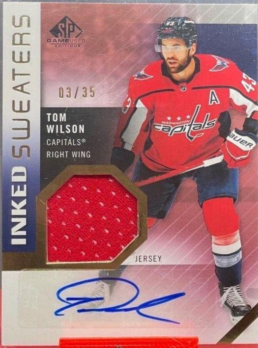 Tom Wilson #IS-TW Hockey Cards 2021 SP Game Used Inked Sweaters Autograph