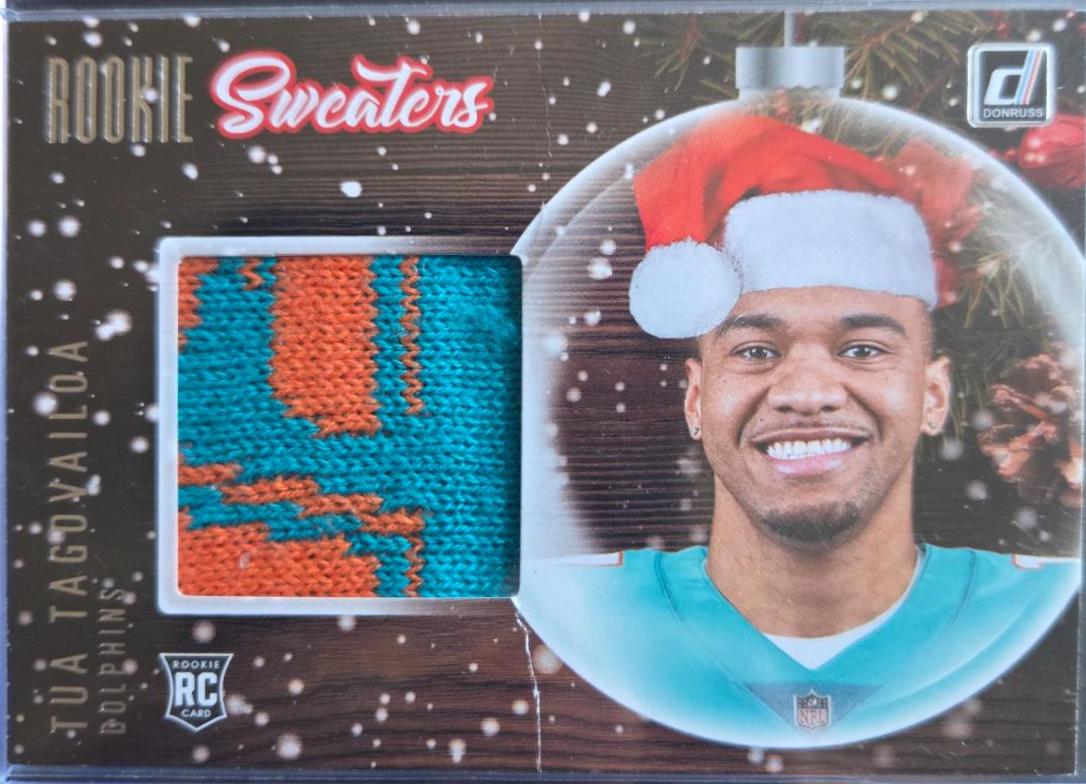 Tua Tagovailoa #SW-TT Football Cards 2020 Panini Donruss Rookie Holiday Sweater
