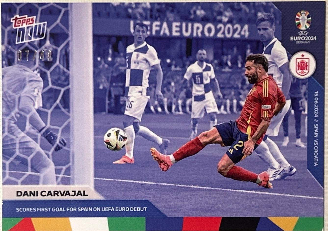 Dani Carvajal #6 2024 Topps Now UEFA Euro