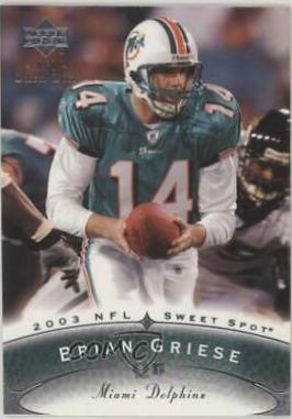 Brian Griese #15 Football Cards 2003 Upper Deck Sweet Spot
