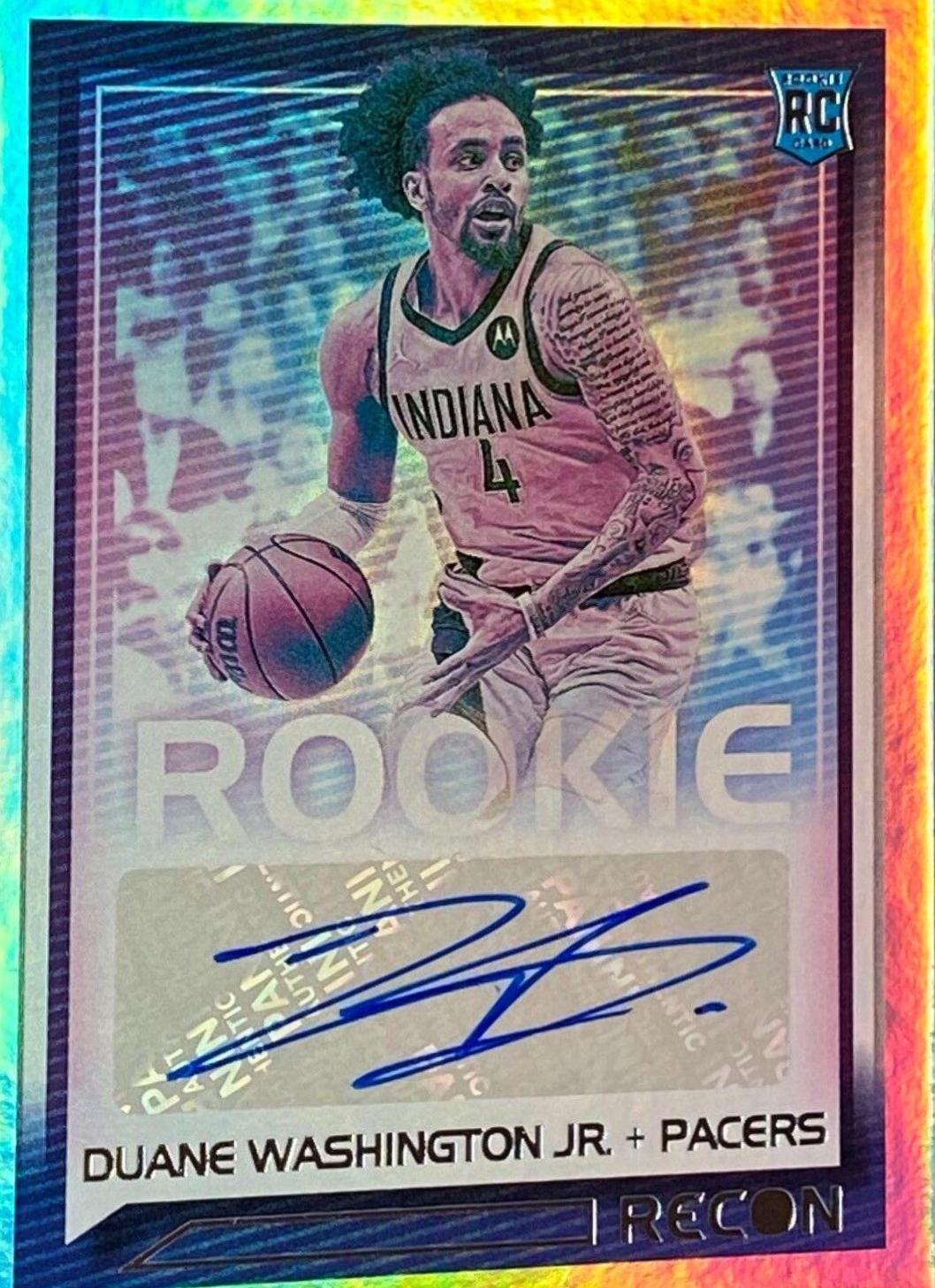 Duane Washington Jr. Basketball Cards 2021 Panini Recon Rookie Signatures