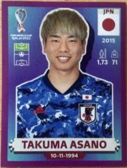Takuma Asano #JPN-15 2022 Panini World Cup Qatar Stickers Soccer