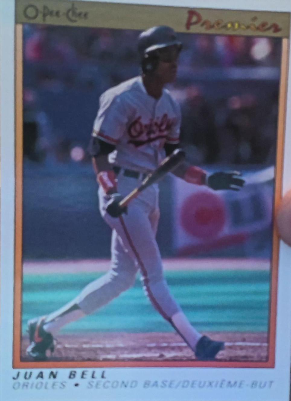 Juan Bell #7 Baseball Cards 1991 O Pee Chee Premier