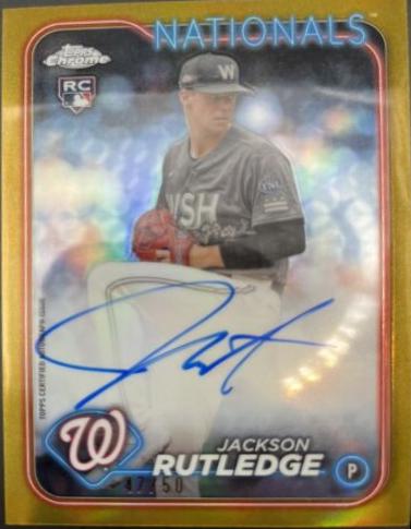 Jackson Rutledge Topps Jackson Rutledge #RA-JRU Prices | 2024 Topps Chrome Rookie Autograph ...