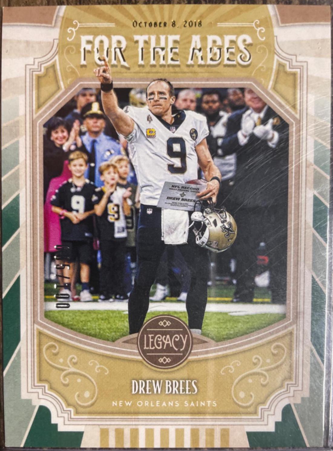 Drew Brees #FTA-DB Football Cards 2019 Panini Legacy for the Ages
