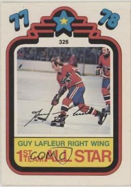 Guy Lafleur #326 Hockey Cards 1978 O-Pee-Chee