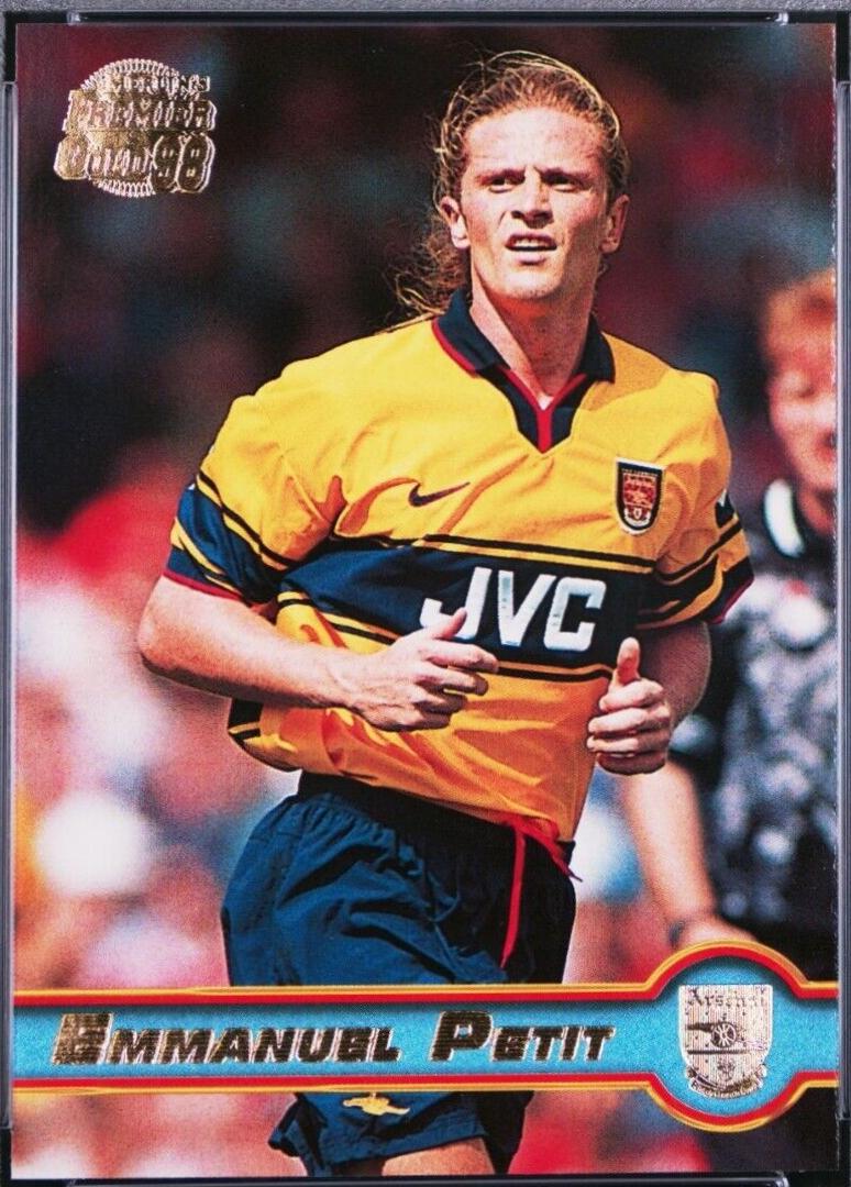 Emmanuel Petit #8 Soccer Cards 1997 Merlin Premier Gold