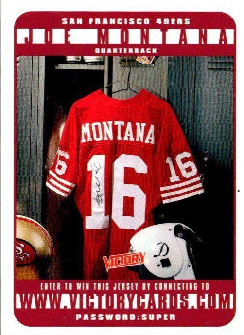 Joe Montana Jersey Game Card Football Cards 1999 Upper Deck Victory
