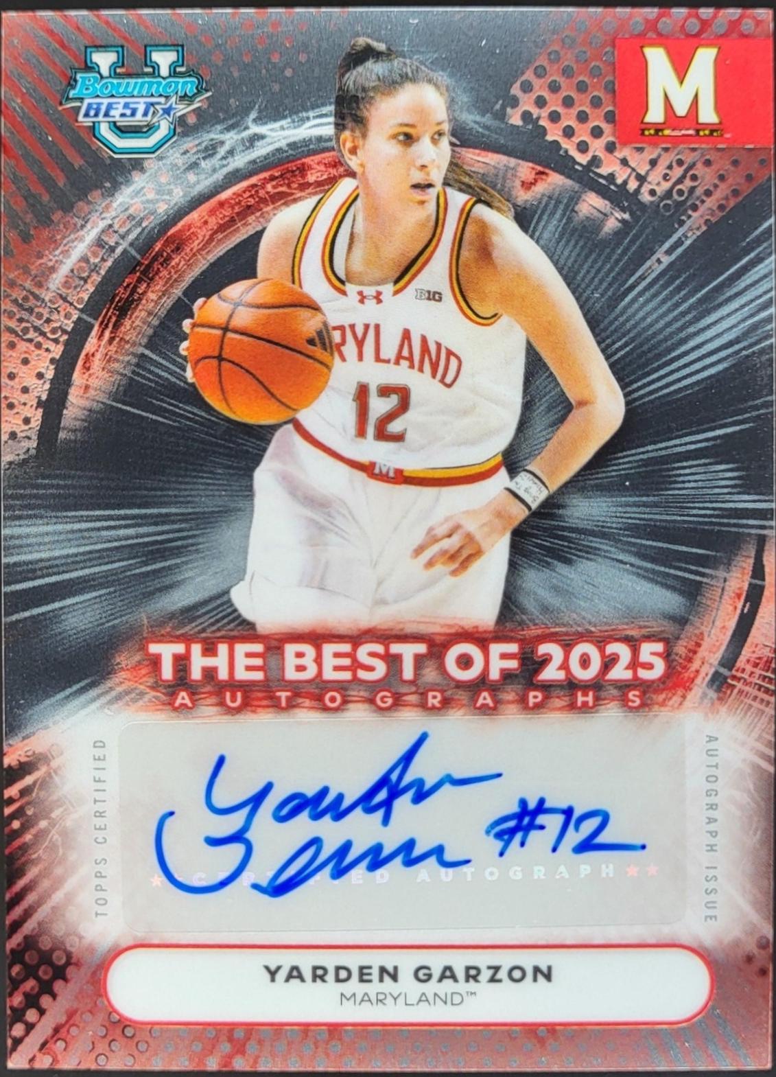 Yarden Garzon #BA-YG 2025-26 Bowman University Best Basketball The Best of 2025 Autographs