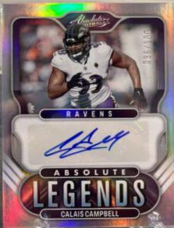 Calais Campbell #AL-CC Football Cards 2022 Panini Absolute Legends Signatures