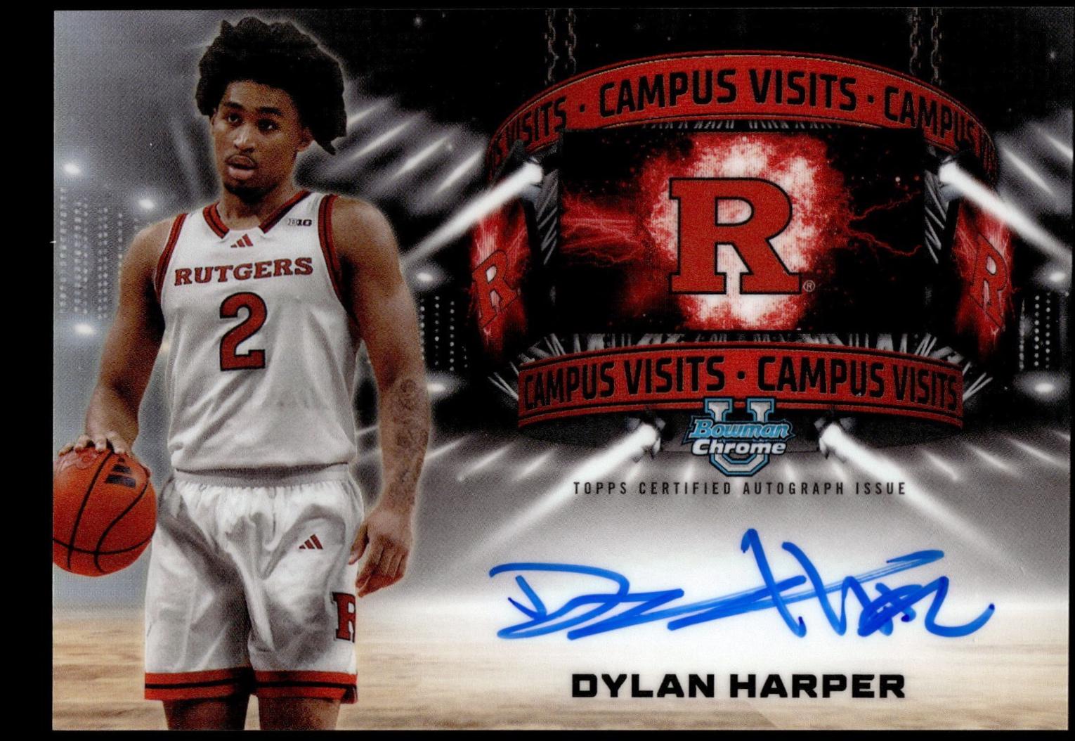 Dylan Harper #CVA-DH Basketball Cards 2024 Bowman Chrome University Campus Visit Autograph