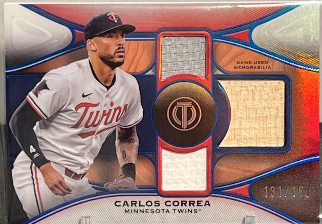 Carlos Correa #TTR-CCO Baseball Cards 2025 Topps Tribute Triple Relic