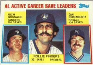 AL Active Career Save Leaders (Rollie Fingers / Rich Gossage / Dan Quisenberry