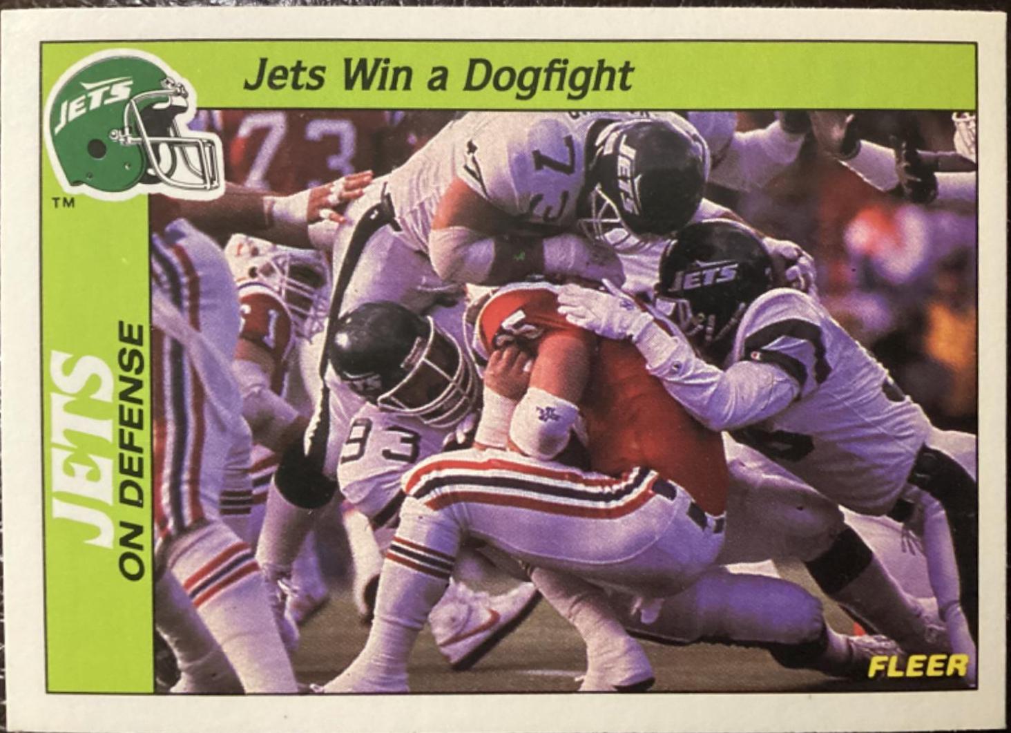 Jets Win a Dogfight Defense #18 Football Cards 1988 Fleer Team Action