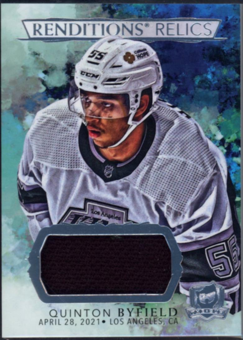 Quinton Byfield #RR-QB 2021 Upper Deck The Cup Rendition Relics Jersey Hockey