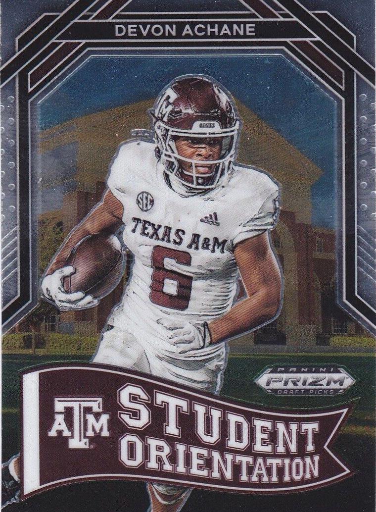 De'Von Achane #SO-13 Football Cards 2023 Panini Prizm Draft Picks Student Orientation