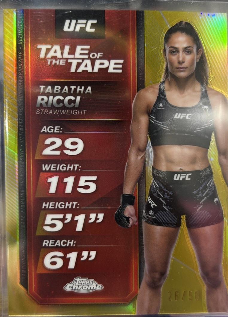 Tabatha Ricci [Gold Refractor] #TTT-29 Prices | 2025 Topps Chrome UFC ...