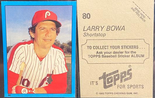 Larry Bowa #80 1982 Topps Stickers Baseball